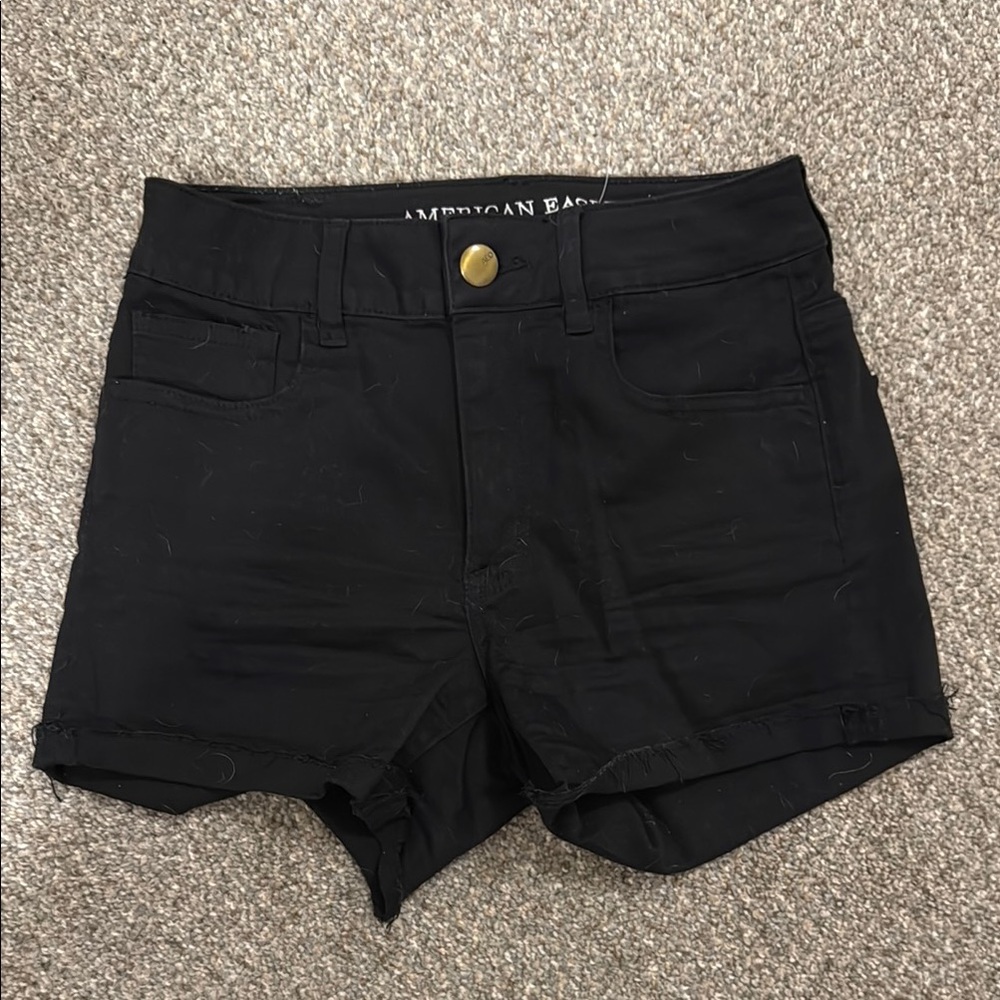 American Eagle Outfitters Black Jean Shorts High-Waisted Classic